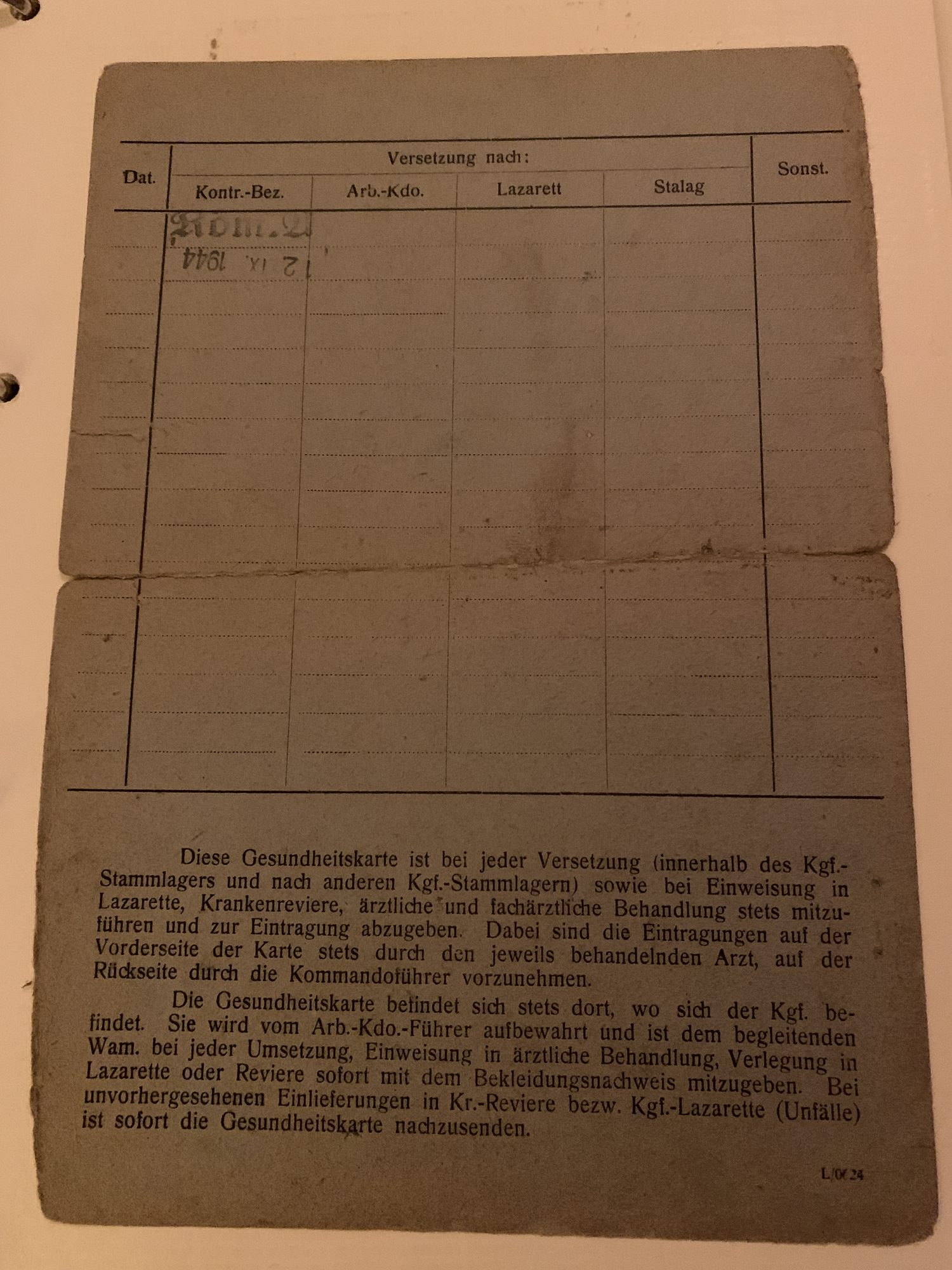 Gesundheitskarte transferpagina