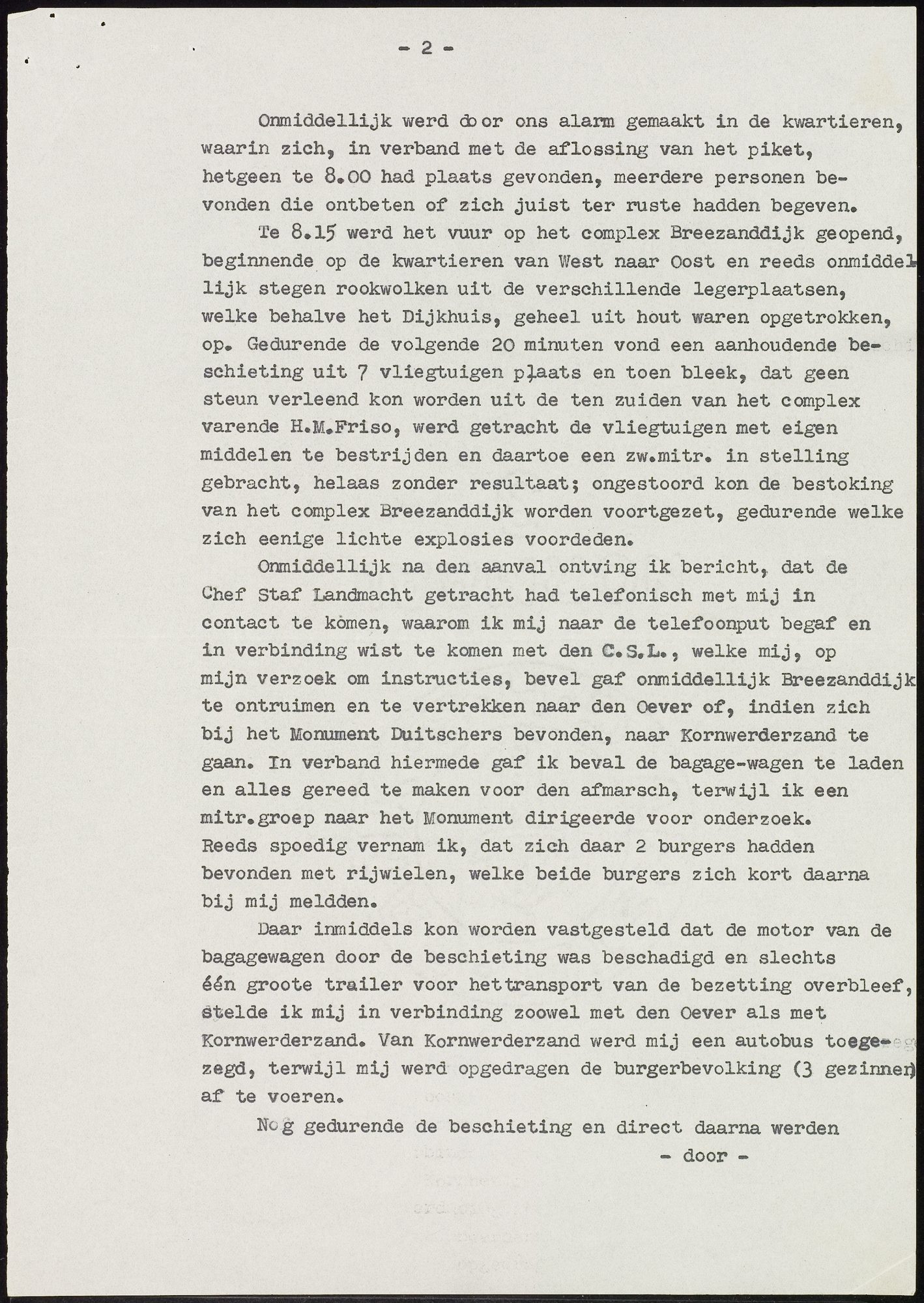 Rapport Detachement Breezanddijk, blad 2