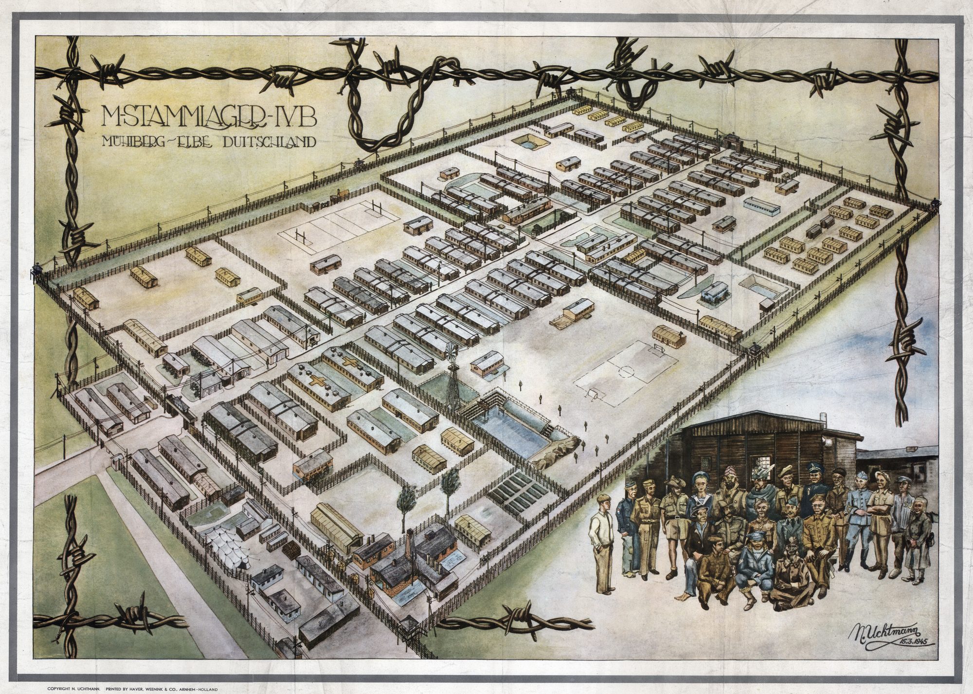 Vogelvlucht-illustratie Stalag IV-B